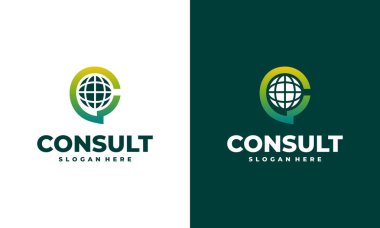 Gezegen Danışman logosu vektör, Danışmanlık Mekanı logo şablonu, Gezegen logo şablonu dizayn etti