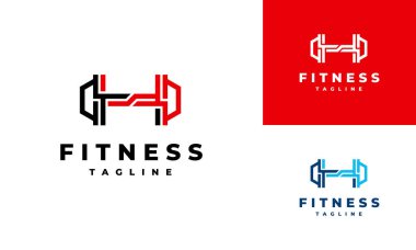 Modern Line Fitness Logo Tasarımı, Spor Logosu Simgesi Şablonu