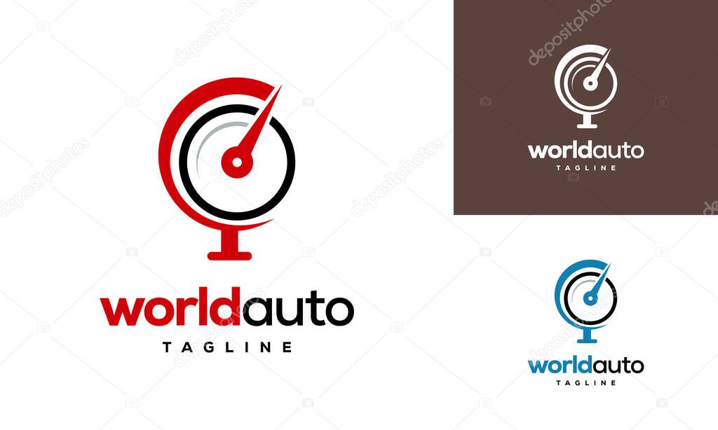 World Automotive logo designs concept vector, Speedometer logo symbol icon