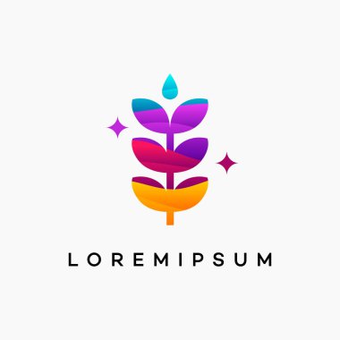 Modern Wavy Grain buğday logosu kavramı, Tarım buğday logosu şablon vektör simgesi