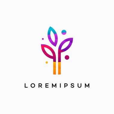 Modern Dalgalı Yaprak Yaratıcı Konsept Logo Tasarım Şablonu, Soyut Yeşil Yaprak logo ikonu vektör tasarımı. Peyzaj tasarımı, bahçe, bitki, doğa ve ekoloji vektör logosu