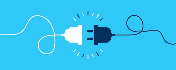 Fişi takılı elektrik prizi. Bağlantı ve kopma kavramı. 404 hata bağlantısı kavramı. Elektrik prizi ve prizin prizi sökülmüş. Kablo, enerji kablosu koptu