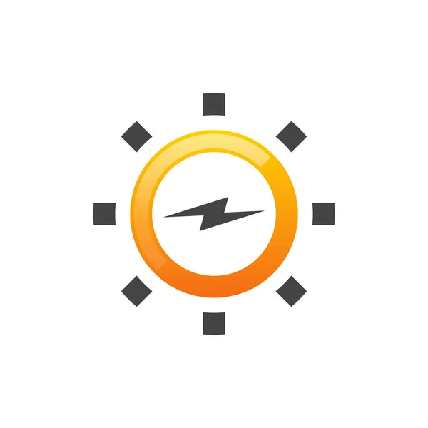 Energia Solare Logo Progetta Vettore Sun Power Logo — Vettoriale Stock