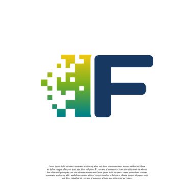 C başlangıç teknolojisi logo vektörü, Cool İlk Piksel logo şablon vektörü