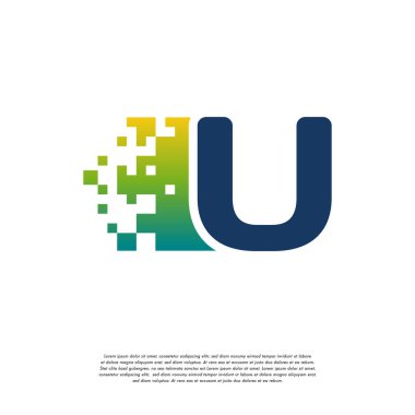 C başlangıç teknolojisi logo vektörü, Cool İlk Piksel logo şablon vektörü