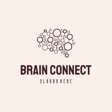 Beyin Bağlantısı logosu konsept vektörü, Brain Tech logo şablonu, Robotik Beyin logosu hipster antika vektör şablonu dizayn eder