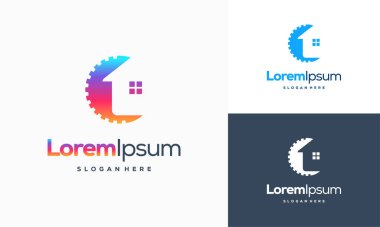 Ev Hizmetleri Logosu konsept vektörü, Ev Tamiri logo şablonu, Ev Servisi logo sembolü tasarladı