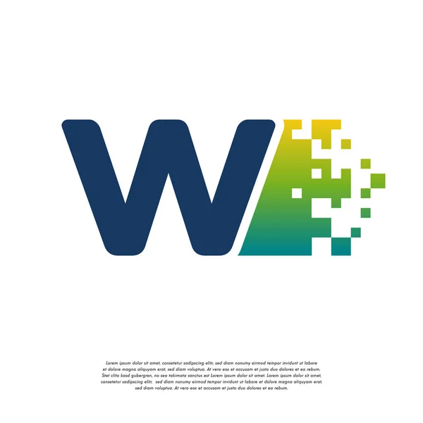 Początkowy Wektor Logo Tech Cool Initial Pixel Szablon Wektor — Wektor stockowy