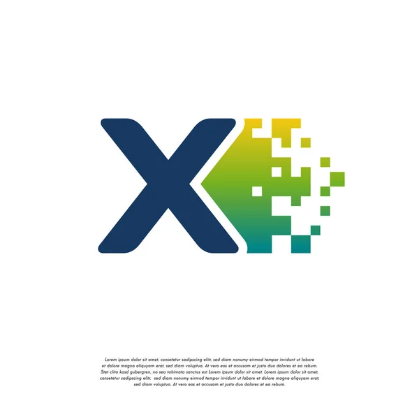 Початковий Вектор Логотипу Tech Вектор Шаблонів Логотипів Cool Initial Pixel — стоковий вектор