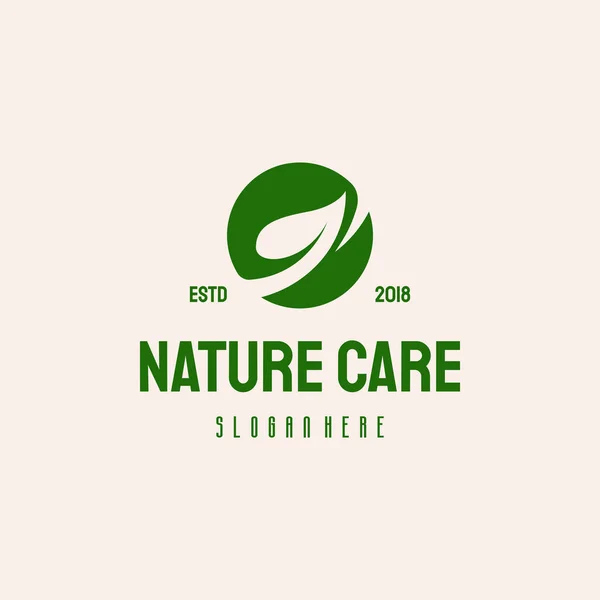 Folha Simples Logotipo Natureza Hipster Retro Vintage Vetor Modelo — Vetor de Stock