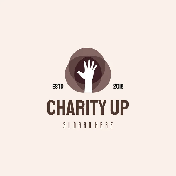 Charity Handcare Logo Hipster Rétro Vintage Modèle Vectoriel — Image vectorielle