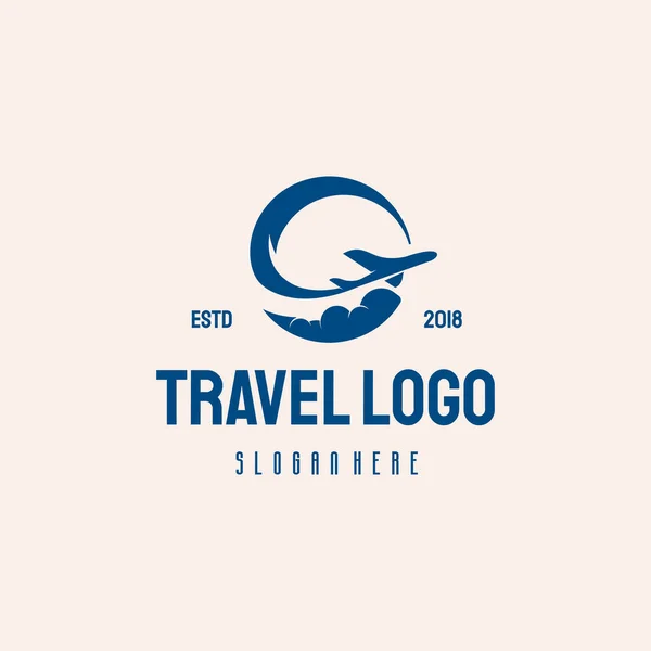 Simple Travel Logo Vintage Retro Style Logo Ontwerpen Vector — Stockvector