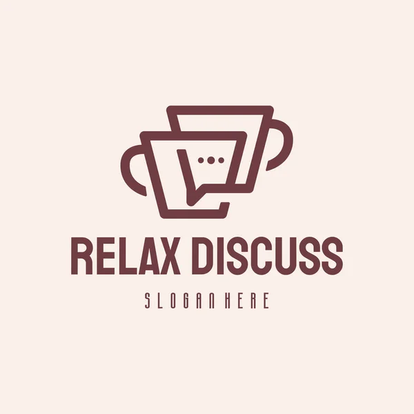 Relax Discutez Logo Hipster Modèle Vectoriel Vintage Rétro Logo Coffee — Image vectorielle