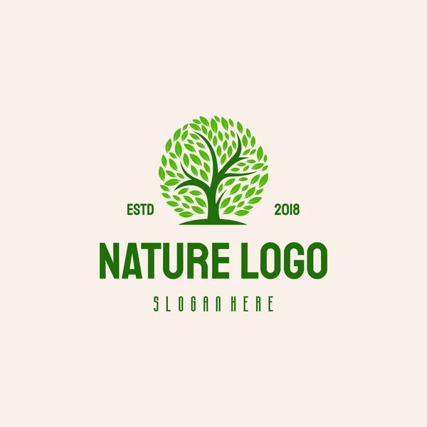 Nature Tree Логотип Гіпстер Retro Вінтажний Шаблон Garden Agriculture Логотип — стоковий вектор