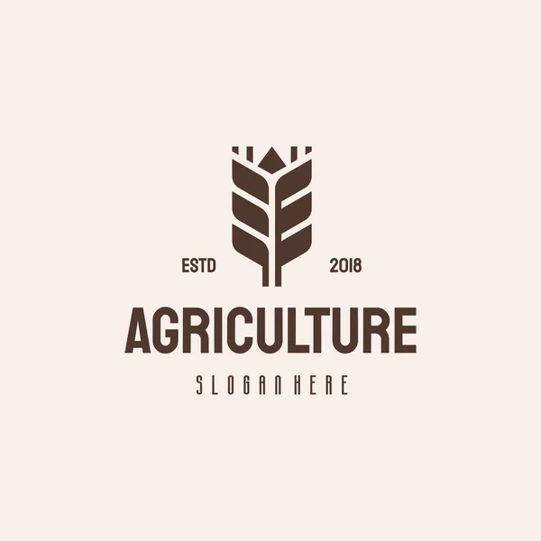 Lüks Tahıl Logosu Konsepti, Tarım Buğdayı Logosu Şablon Vektör Simgesi, Çiftlik logosu