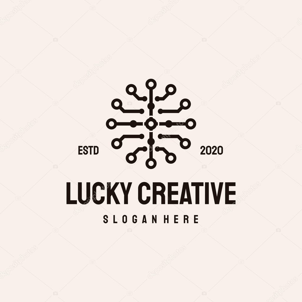 Abstract Circle Tech logo retro vintage vector template, Wire Tech logo designs vector, Logo symbol icon