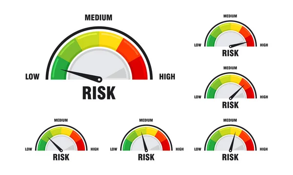 Conjunto Conceito Alto Risco Ilustração Vetor Velocímetro Ícone Velocímetro Vetor —  Vetores de Stock