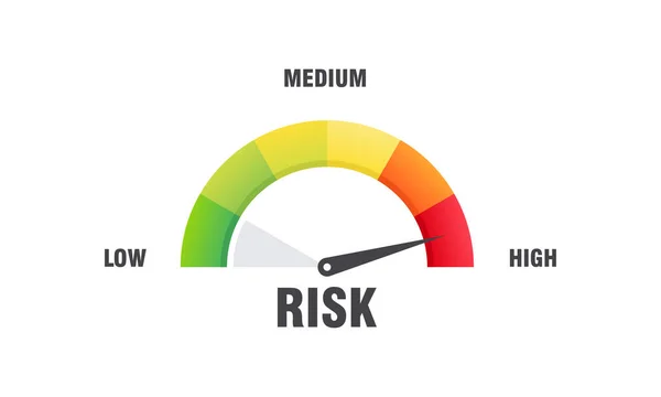 Magas Kockázatú Fogalom Sebességmérő Vektor Illusztrációján Sebességmérő Ikon Színes Infografikus — Stock Vector