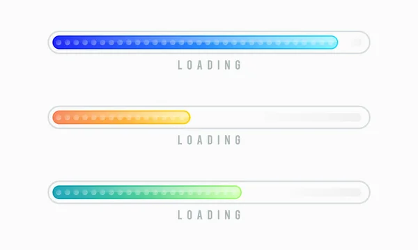 Set Loading Bar Vector Illustration Progress Visualization Loading Status Collection — Stock Vector