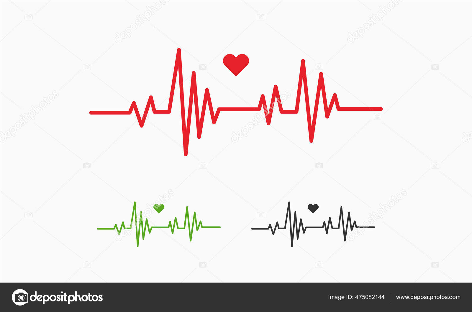 Heartbeat Line Illustration Pulse Trace Ecg Ekg Cardio Graph Symbol ...