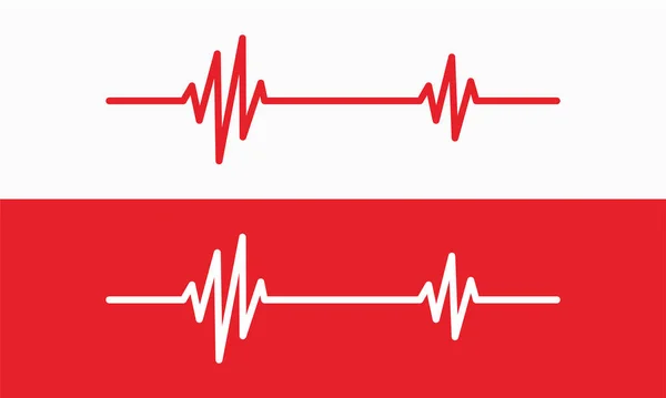 Ілюстрація Лінії Серцебиття Пульсовий Слід Ecg Або Символ Графа Екг — стоковий вектор