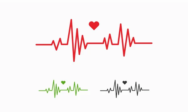 Ilustração Linha Batimentos Cardíacos Traço Pulso Ecg Ekg Símbolo Gráfico — Vetor de Stock