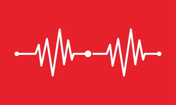 Kalp Atışı Çizgisi Çizimi Nabız Izi Ekg Veya Sağlıklı Tıbbi — Stok Vektör