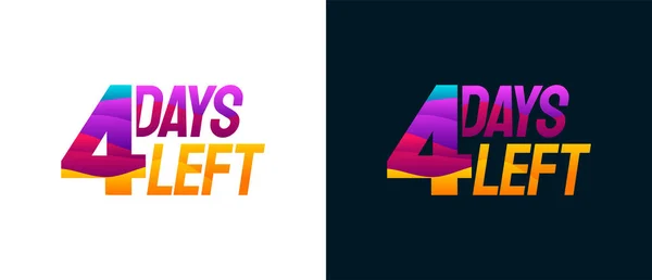 Modern Colorful Countdown Left Days Banner Many Days Left Badge — 스톡 벡터