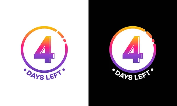 Modern Flat Designs Countdown Left Days Banner Many Days Left — 스톡 벡터