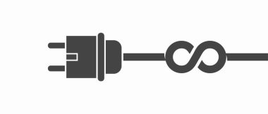 Elektrik prizi vektör illüstrasyon arka planına sahip sonsuz elektrik