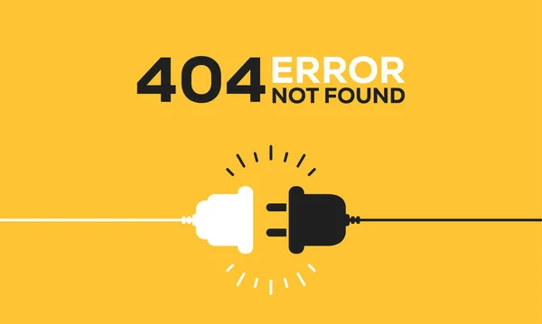 Steckdose Mit Stecker Verbindungs Und Trennungskonzept Konzept Der 404 Fehlerverbindung — Stockvektor