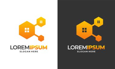 Arı evi logosu konsept vektörü tasarladı, Bal Evi Çiftliği logosu şablon çizimi