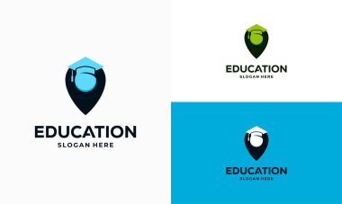 Education Point logosu konsept vektör çizimi, Öğrenme Merkezi logo simgesi şablonu dizayn etti