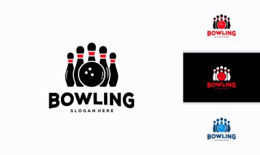 Bowling logosu konsept vektörü tasarladı