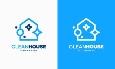 Basit bir Temizlik Evi logosu tasarımı konsepti, Temizlik Servisi logo vektörü