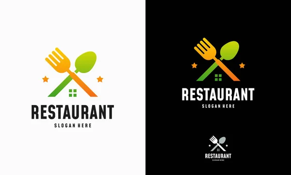 Modern Food House Logo Designs Concept Vector Restaurant Logo Symbol — Stock Vector