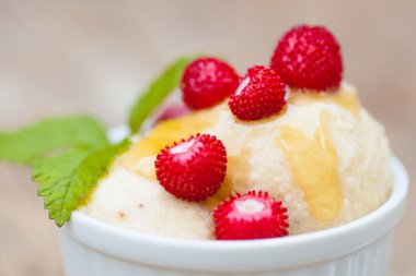 Vegan dondurma orman çilek ile