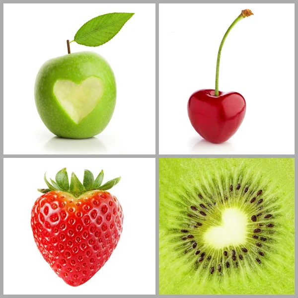Heart-shaped fruits — Stock Photo, Image