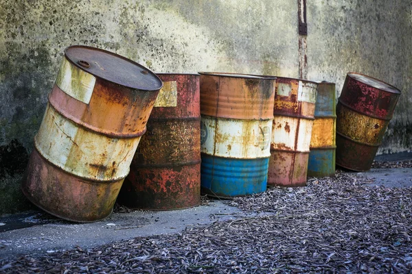 Old rusty barrels — Stock Photo, Image