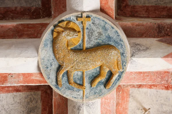 Holy Lamb in stone — Stock Photo, Image