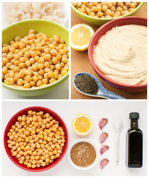 Ingredienti per hummus fatto in casa — Foto Stock
