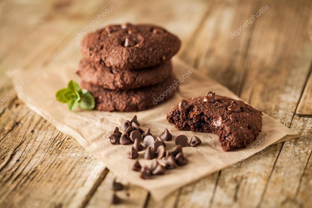 Double chocolate chip cookies Stock Photo by ©jrp_studio 65529905