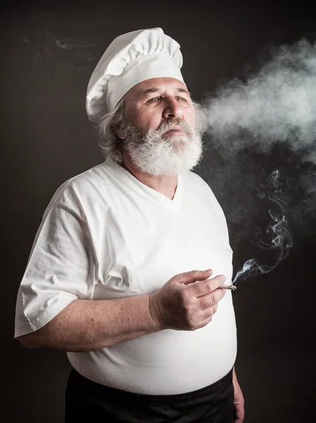 Knorrige oude chef-kok — Stockfoto