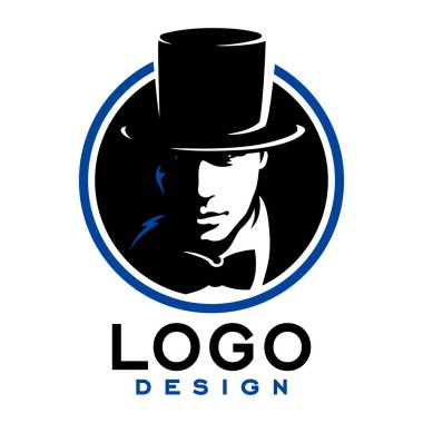 The man in the hat. Ghost man. Logo design clipart
