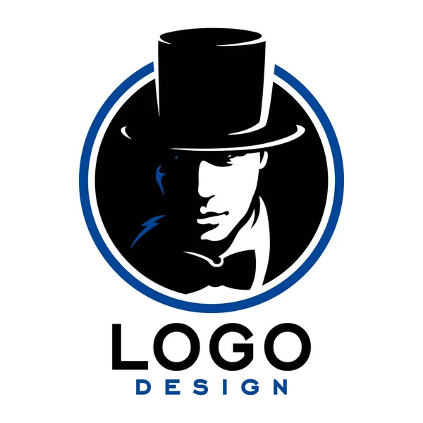 Homem Chapéu Homem Fantasma Design Logotipo Gráficos De Vetores