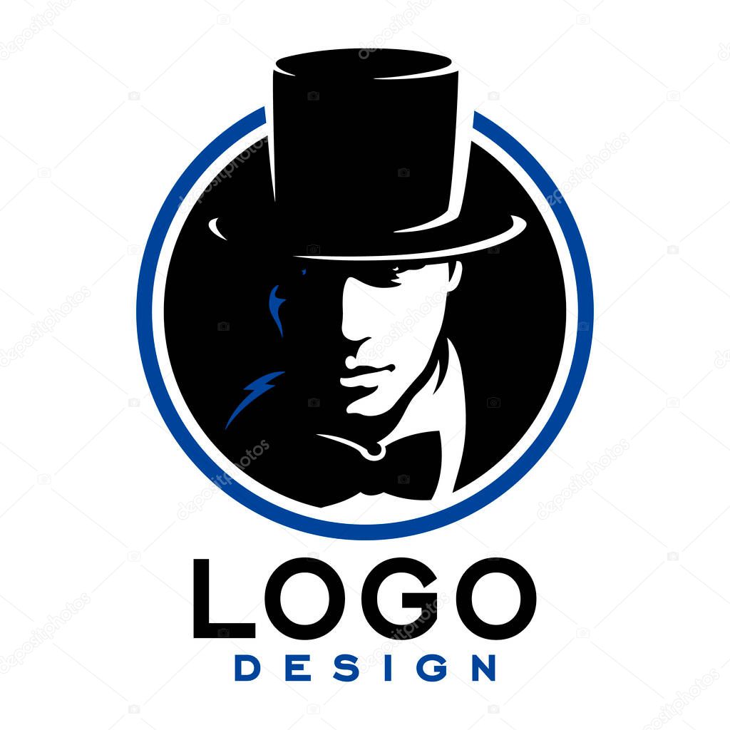 The man in the hat. Ghost man. Logo design
