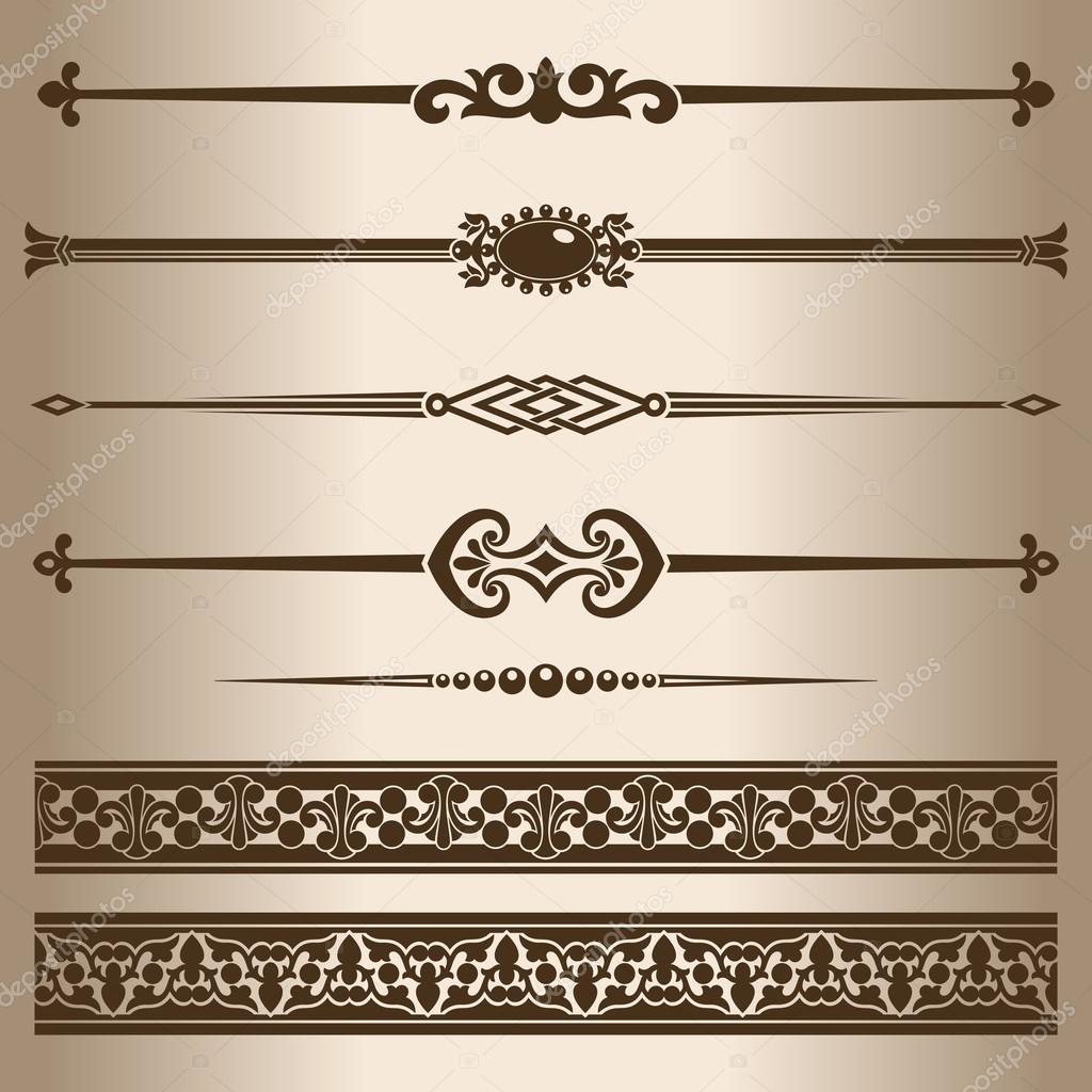 Decorative lines — Stock Vector © Zadvinskii #84644480