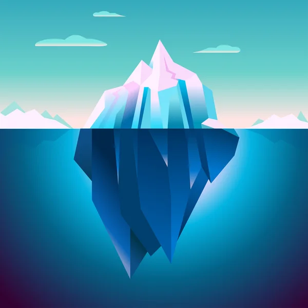 Quarz iceberg serenità Lowpoly sogno — Vettoriale Stock