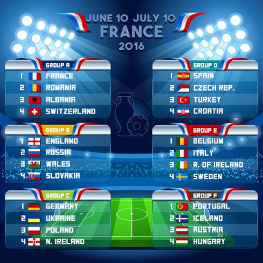 Cup EURO 2016 Final Schedule clipart