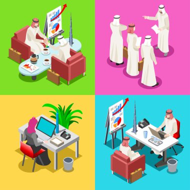 Middle Eastern Isometric People clipart